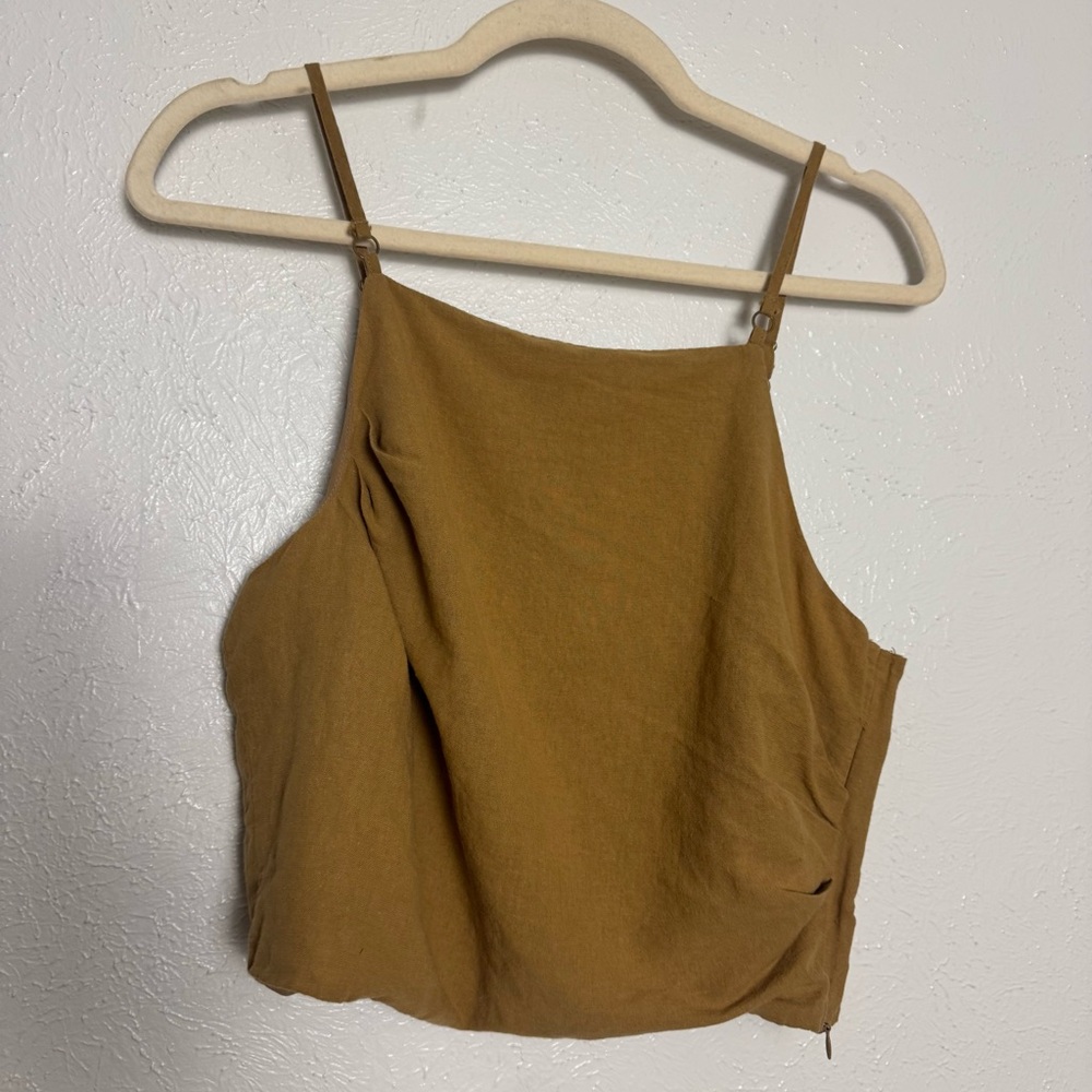 Zara Light Brown Spaghetti Strap Tank Top